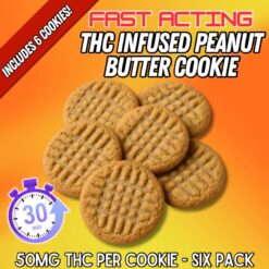 THC Infused Peanut Butter Cookies – 6 Pack (50mg Each)