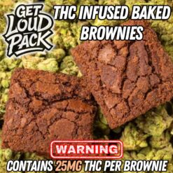 Cannabis Infused Brownies – 25mg THC | Get Loud Pack
