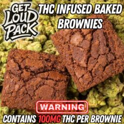 Cannabis Infused Brownies – 100mg THC | Get Loud Pack
