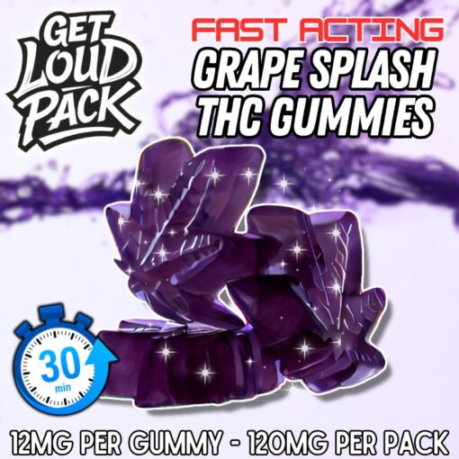 FAST ACTING – Grape Splash THC Gummies