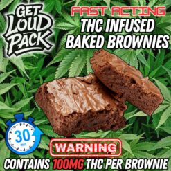 FAST ACTING – 100mg THC Chocolate Brownie